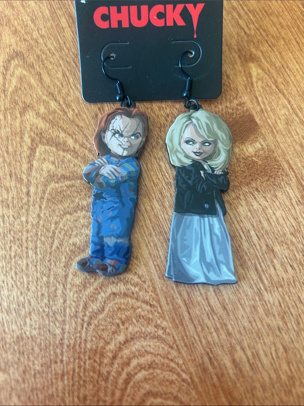 New in packaging Chucky and Tiffany Child’s Play Dangling Earrings - Picture 3 of 6